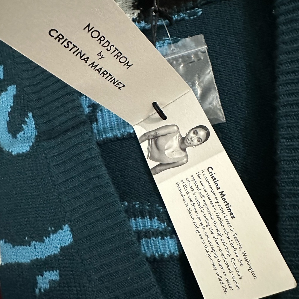 NWT Nordstrom x Christina Martinez Abstract Prints Knitted Cardigan - Picture 5 of 7